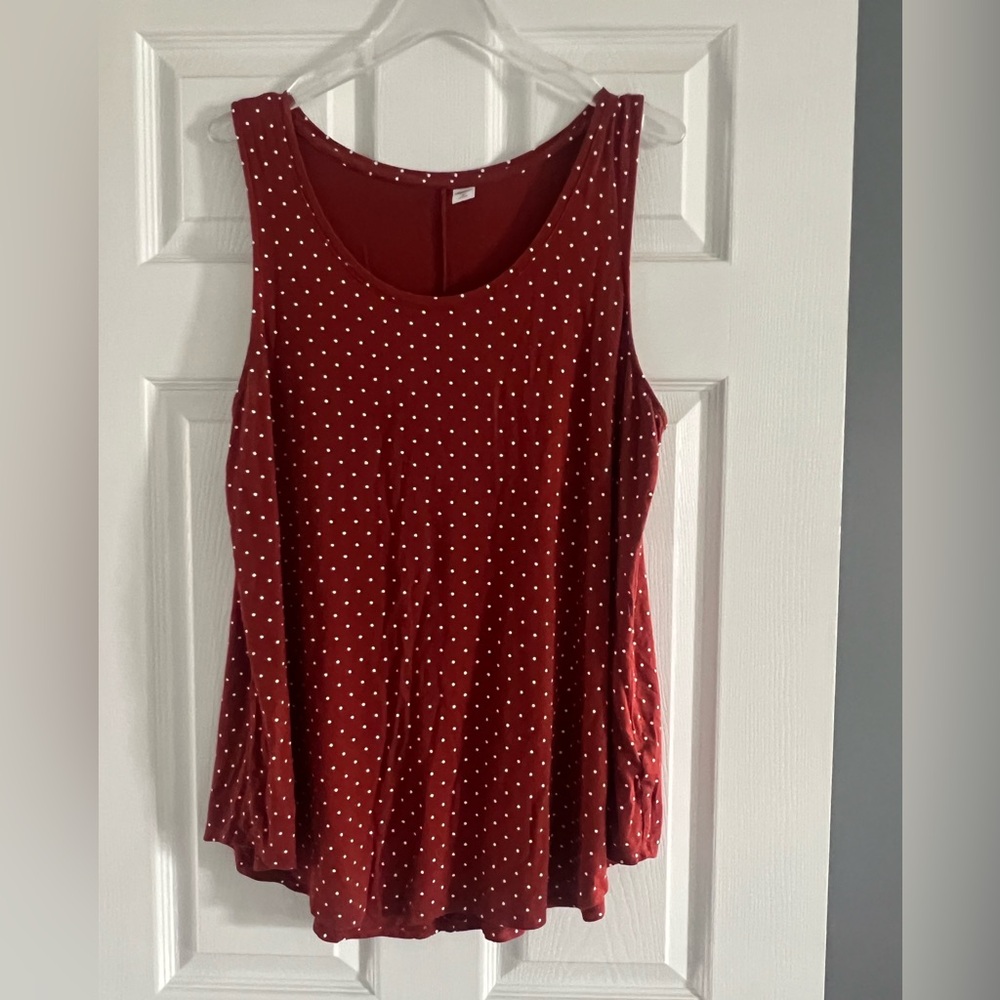 Old Navy Burnt Orange Polka Dot Luxe Sleeveless Top